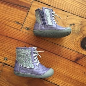 Stride Rite purple sparkle boot sz 4 toddler